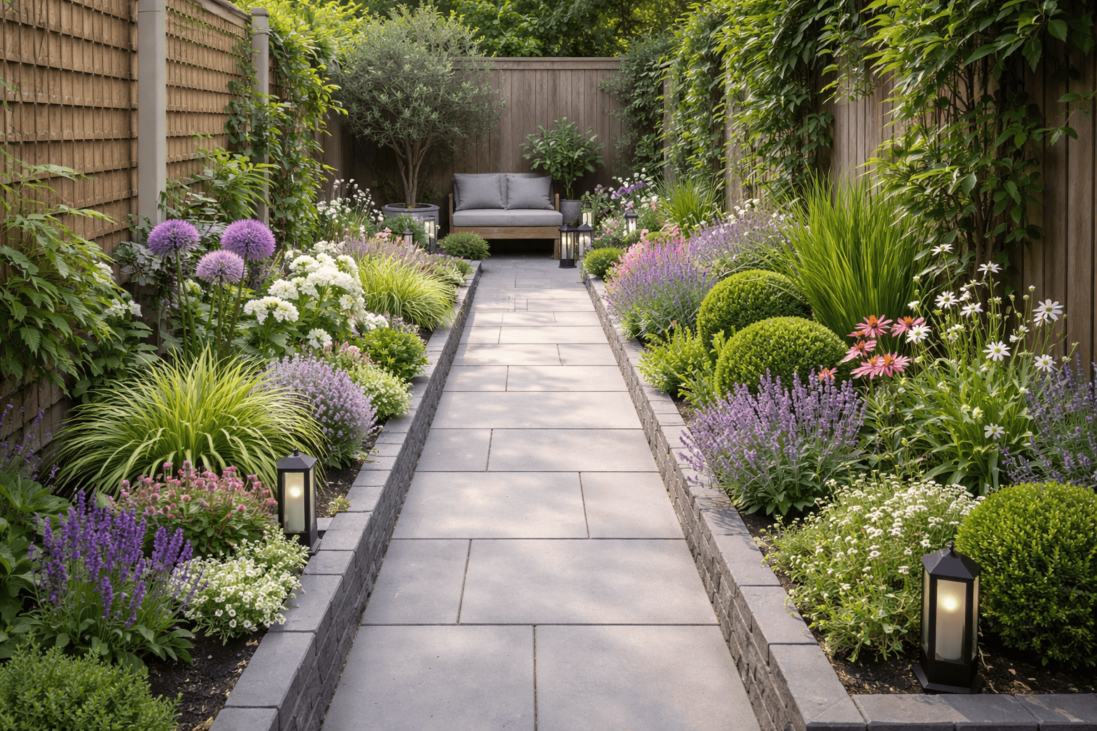 Een border in een smalle tuin aanleggen zonder ruimte te verliezen