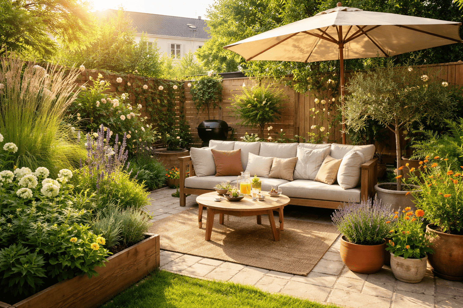 Smalle tuin op het zuiden inrichten