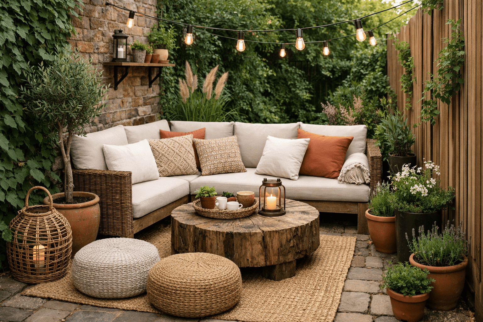 Een gezellige zithoek maken in een smalle tuin