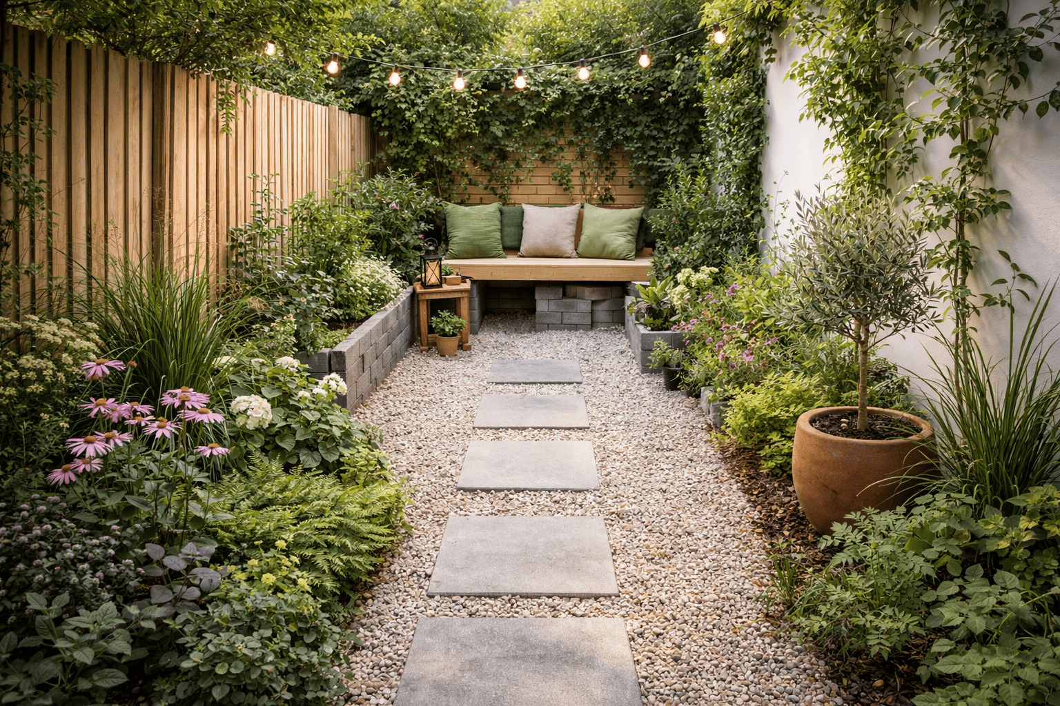 Goedkope smalle tuin inrichten